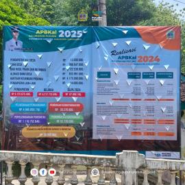 Pemasangan Baliho APBKal Tahun 2025 dan Realisasi APBKal 2024